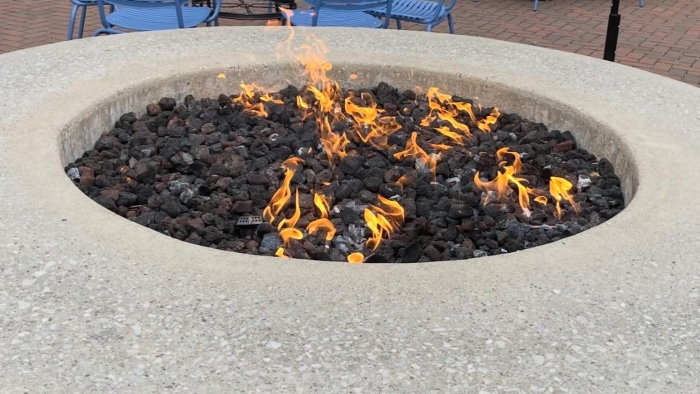 Fire pit close-up shot