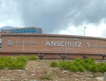 Welcome sign outside Anschutz Medical Campus