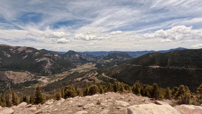 A roadside view of Rocky Mountain National Park