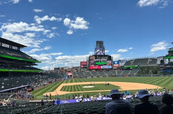 First baseline view of a Colorado Rockies game