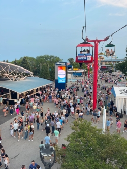 View from a sky glider at the Northwestern Mutual Annual Meeting in Milwaukee