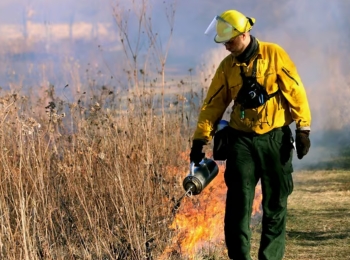 Firefighter on the prairie