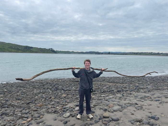 Continuing my outdoor adventures! This is on the volcanic black sand beaches of Raglan, NZ.