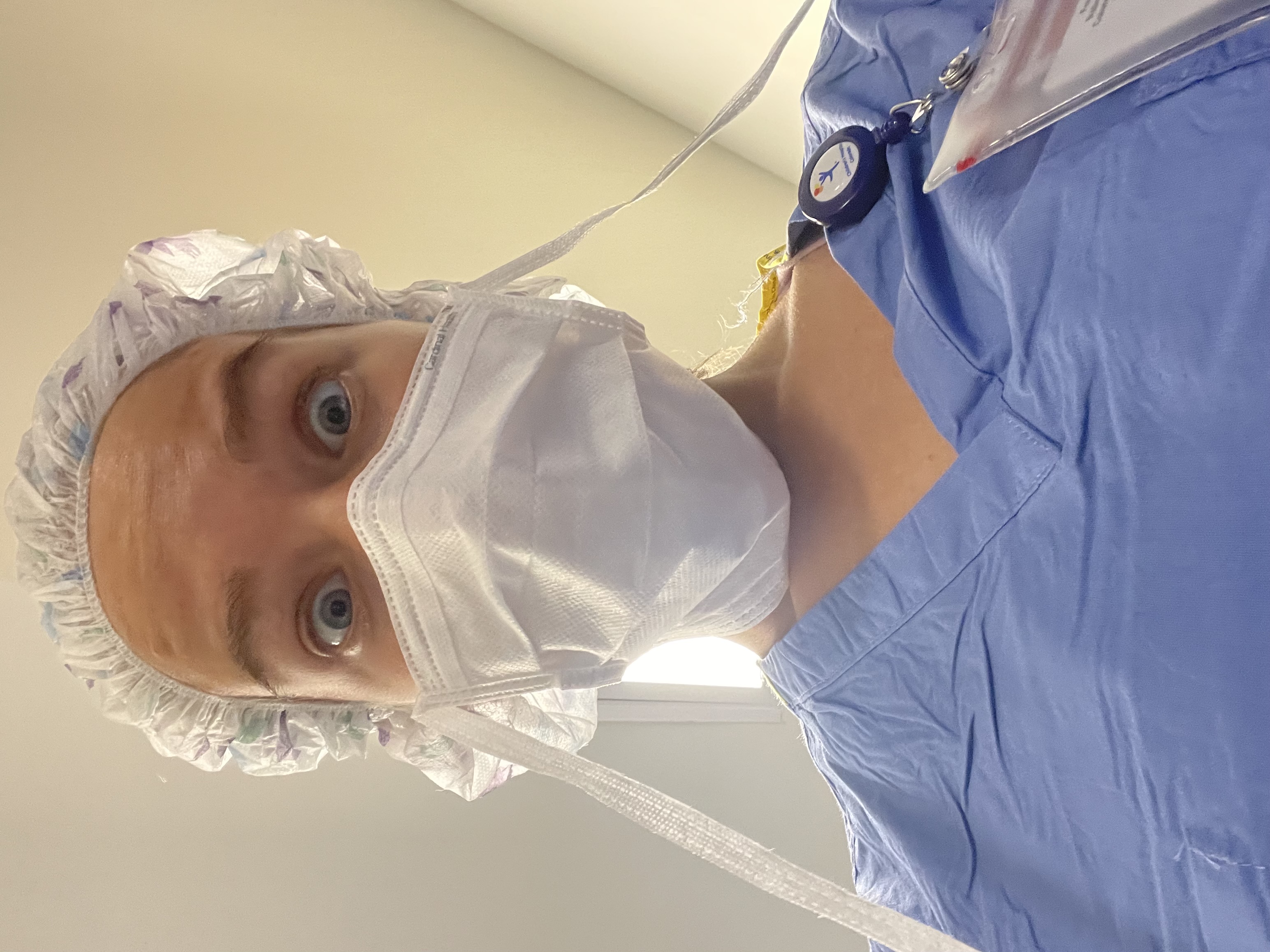 Scrubbed in for shadowing in the OR.