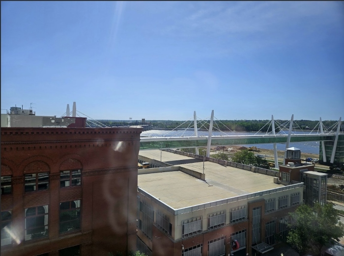 Office View of Davenport Sky Bridge and Mississippi River