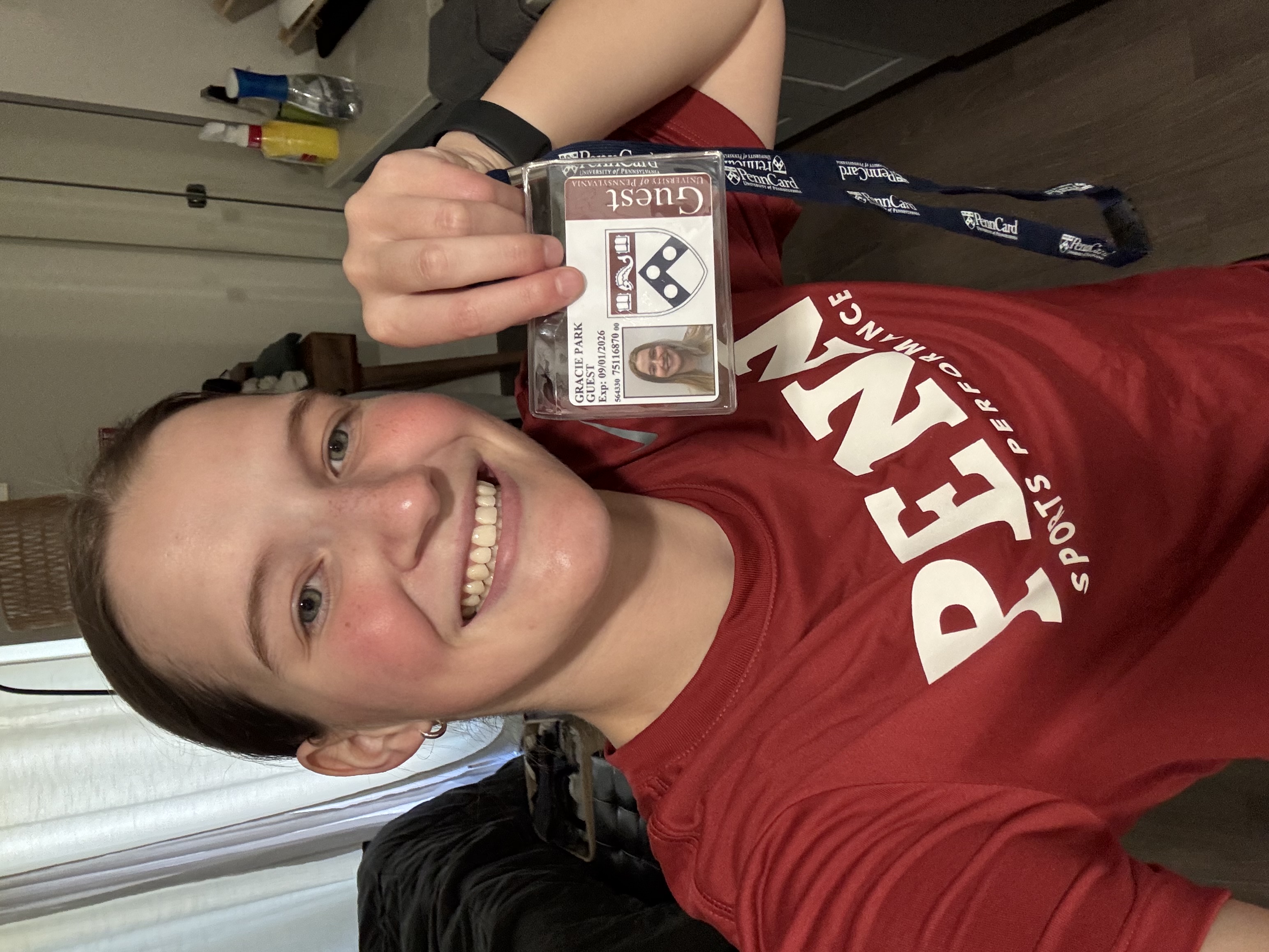 Cornell student shows ID for new internship at University of Pennsylvania.