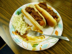 Hot dogs made by Nick.