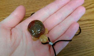The turtle necklace Tracy gave me.