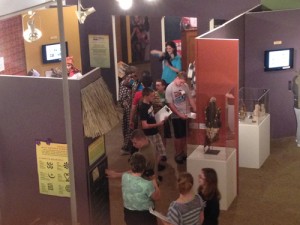 A group of 150-ish kids came in, here they are going through the Western Africa exhibit.
