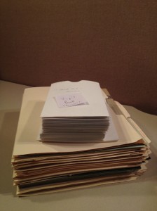 Finished stamp collection.