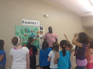 Anthony teaching about the rainforest.