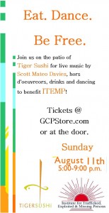 These will be put into all the customers bills at Tiger Sushi until our event! 