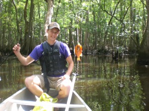 The one and only fish I caught.  It is either a red-breasted sunfish or some kind of brim.