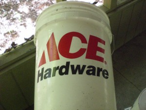Ace Hardware donated some 5-gallon buckets to our cause.