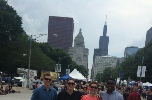 With my roommates downtown at the Blues Festival