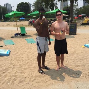 Trying Vita Coco on the 4th of July with my roommate