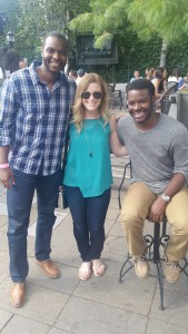 With my brother and his longtime friend Rebecca at his birthday gathering. 