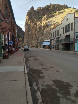 CRT on Main Street - yes, there is a giant mountain right behind it