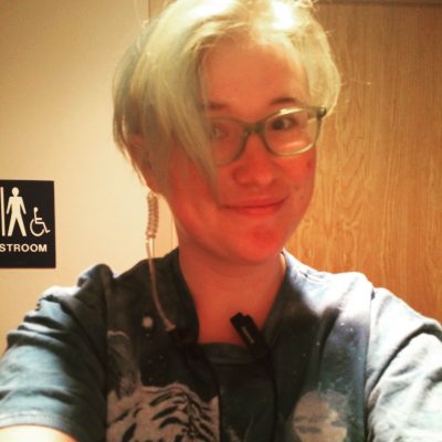 Me rocking my backstage radio ear piece