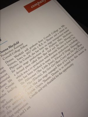 My bio in the program