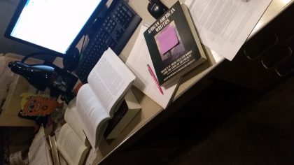 What my workspace looks like when researching.