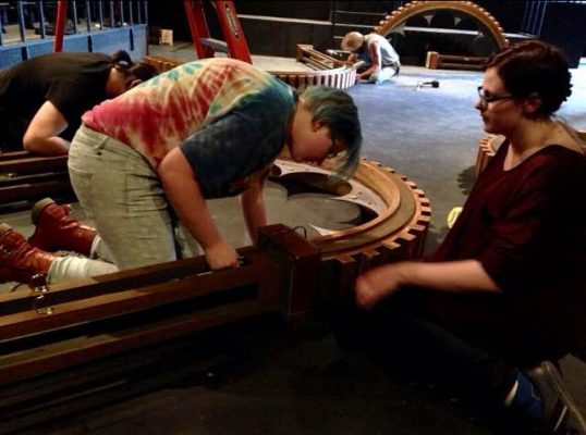 Me working on attaching an arch at changeover