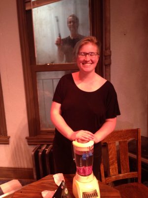 Me on set for Kind of Red (featuring Lucas getting rain on the windows)