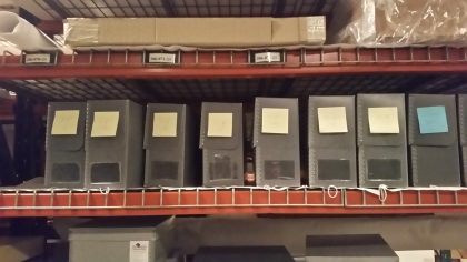 The boxes of photographs.