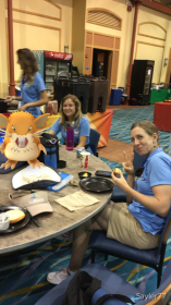 Counselors catching Pokémon during lunch 