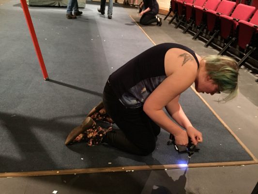 Taking out the History Room carpet at changeover