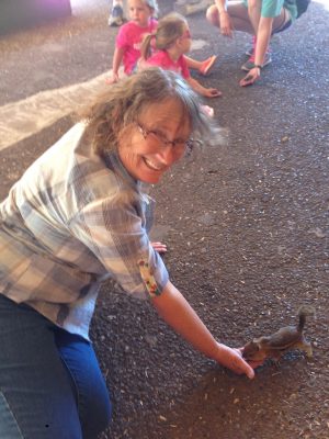 Mom playing with a chipmunk!