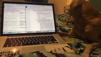 Late night research with my coworker.