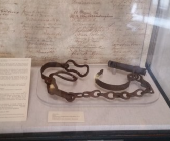 Part of the exhibit that was celebrating the 150th anniversary of the 13th Amendment to abolish Slavery 