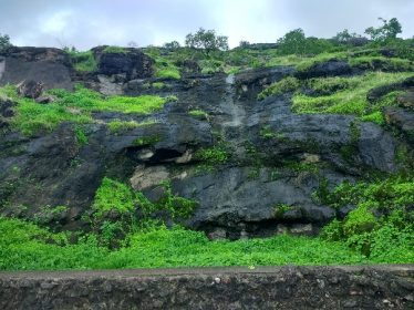 Beautiful scene with rocks and waterfalls